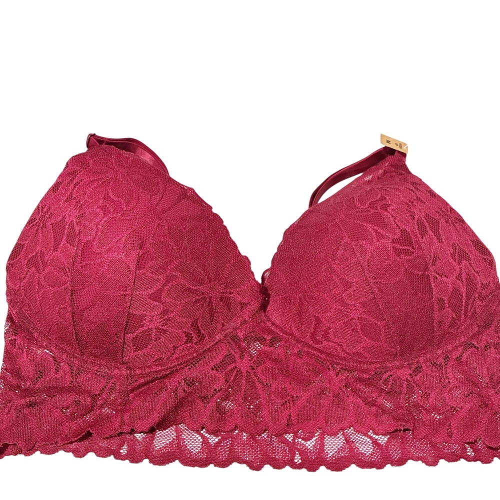 Victorias‎ Secret Pink Red Lace Racerback Push Up Bra Size Medium NEW